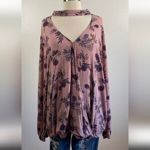 Torrid Pink Floral Blouse